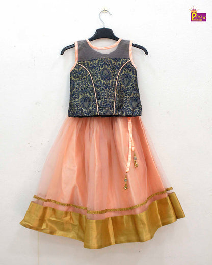 Kids Blue with peach net Lehenga Choli LC258