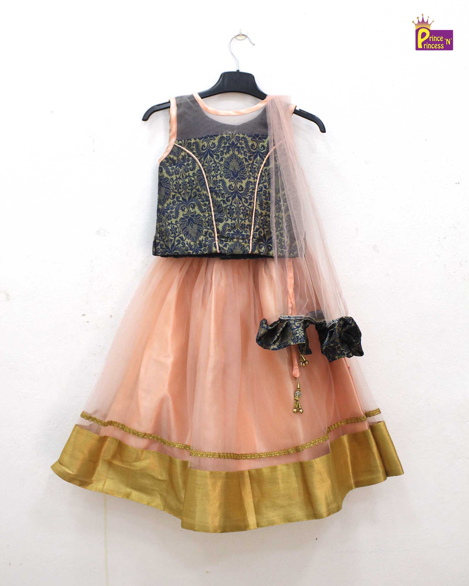 Kids Blue with peach net Lehenga Choli LC258