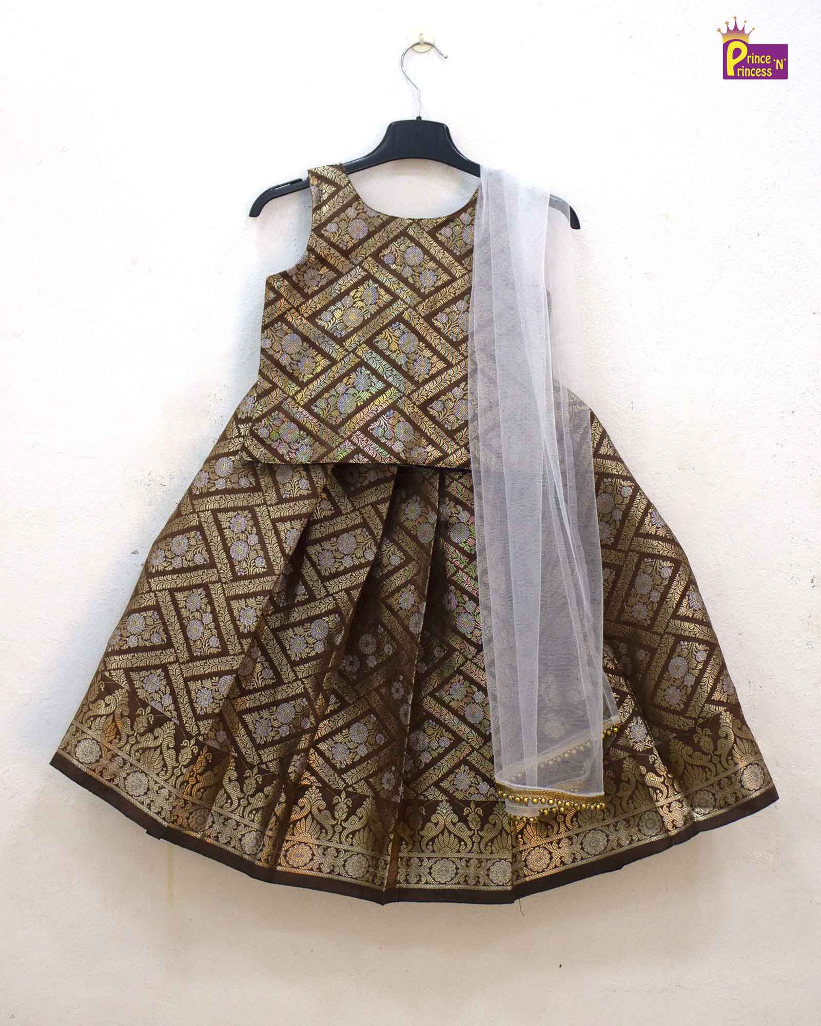 Kids Trending Coffee Brown Lehenga Choli LC281