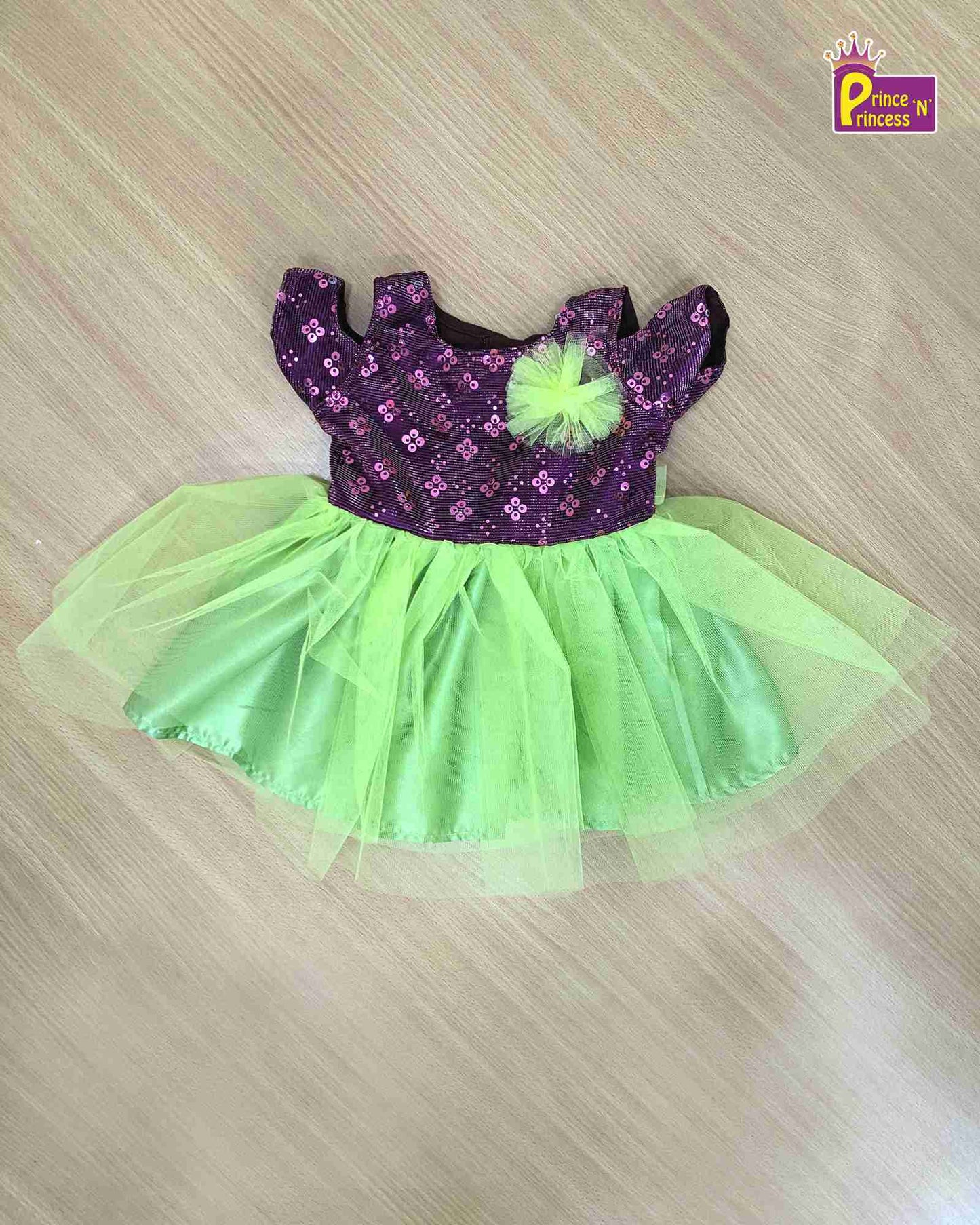 Kids pista green Whine  Party Frock LDF248