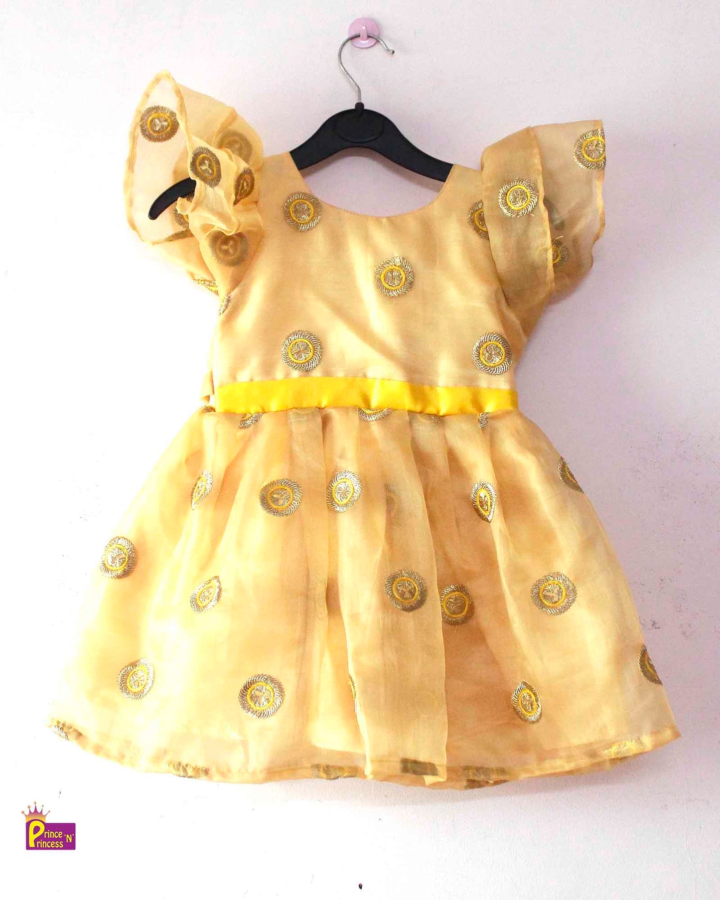 Kids Organza Beige Party Frock LDF278 Prince N Princess