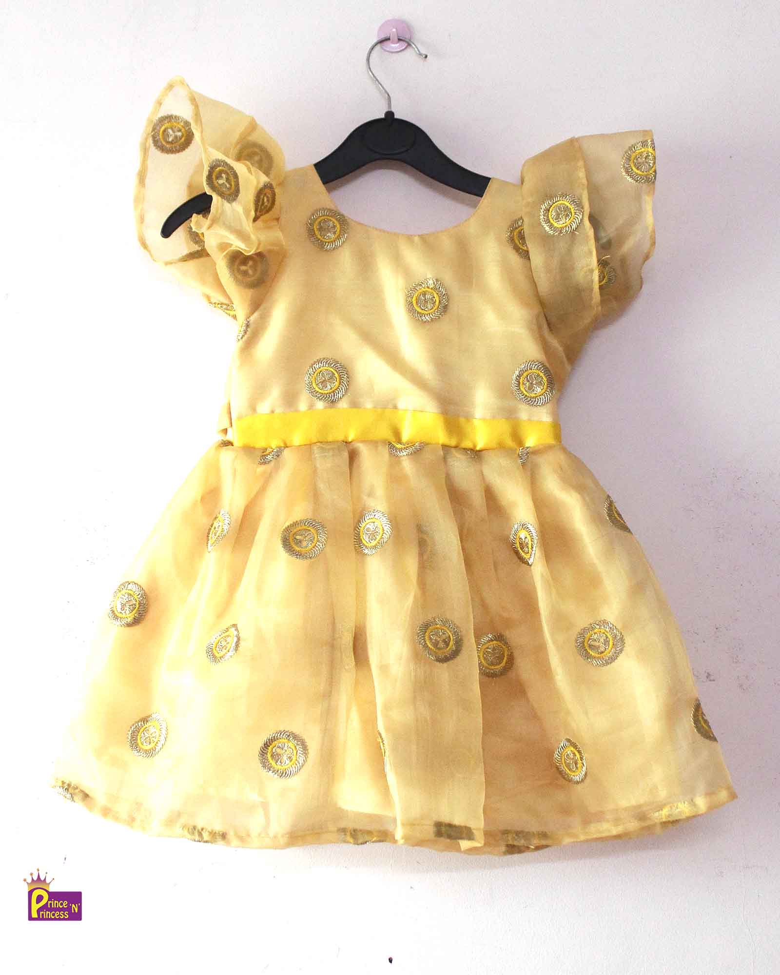 Kids Organza Beige Party Frock LDF278 Prince N Princess