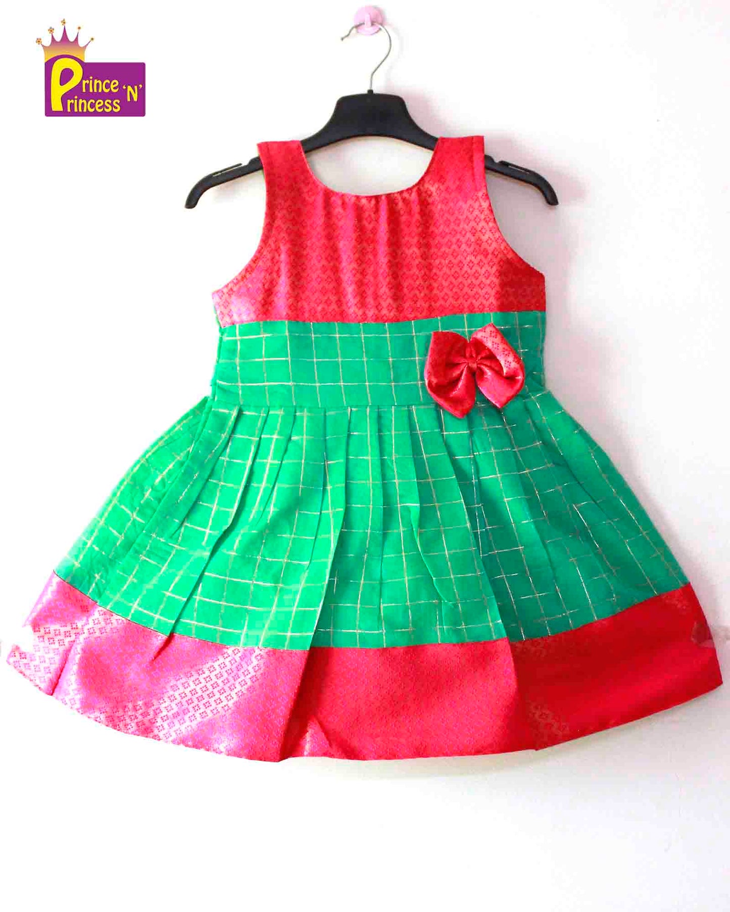 Kids Green and Pink  Party Frock LDF318