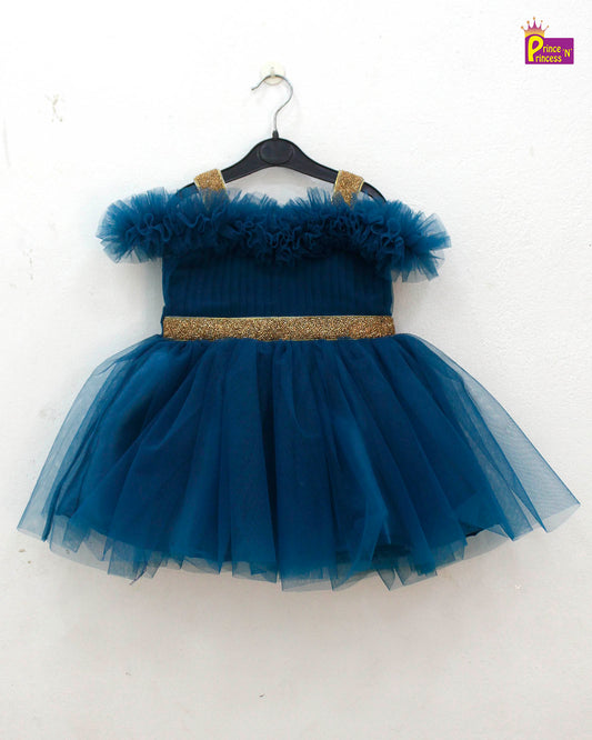 Maya blue Kids Birthday Frock LDF362