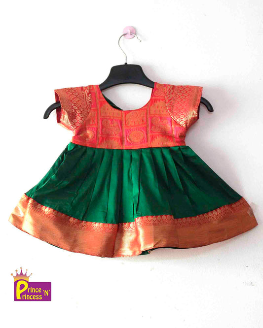 New Born Grand Green Red Lakshana Frock LF462 Prince N Princess