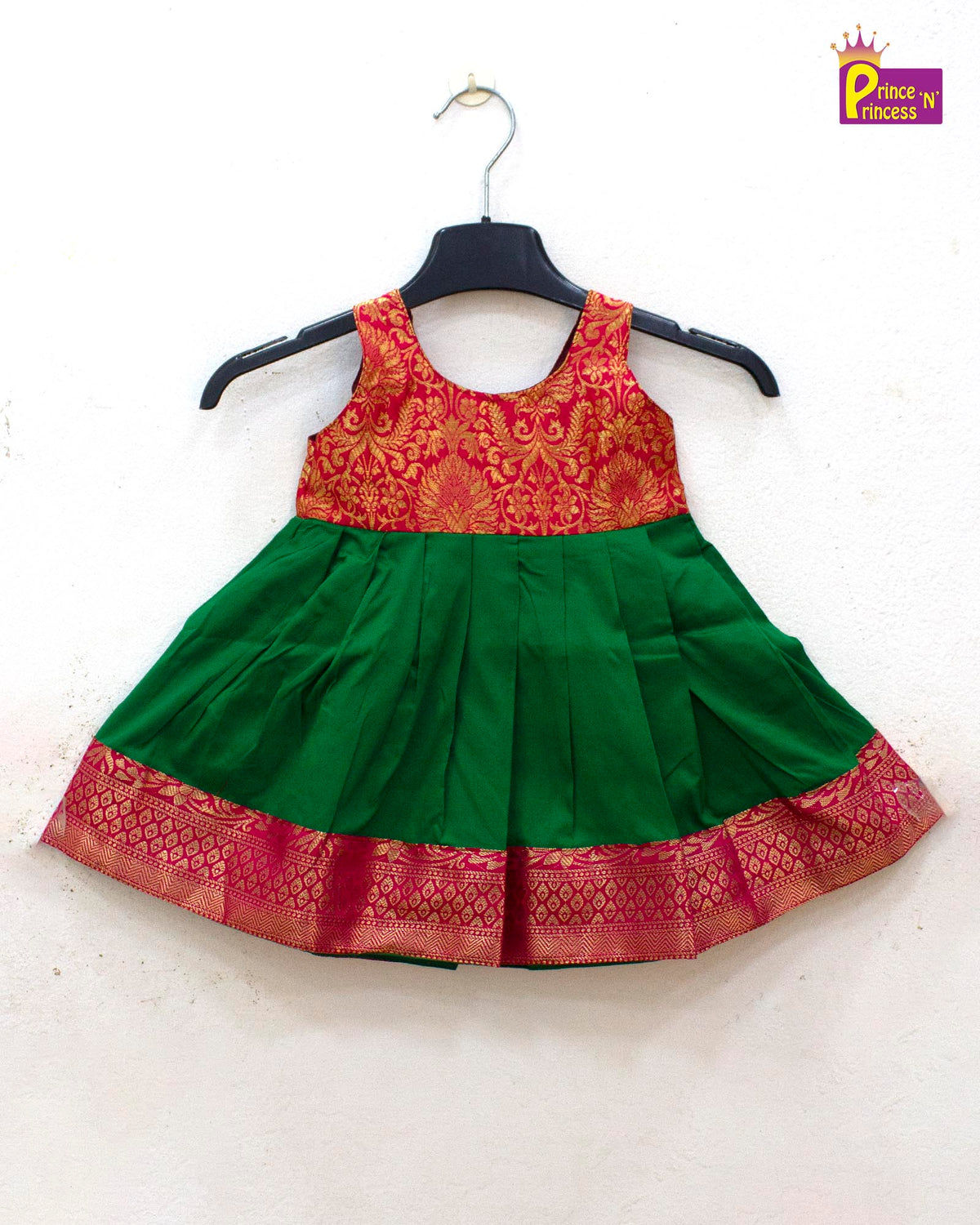 New Born Green NavyBlue Raw Silk Knot Type Frock LF399New Born Green ...