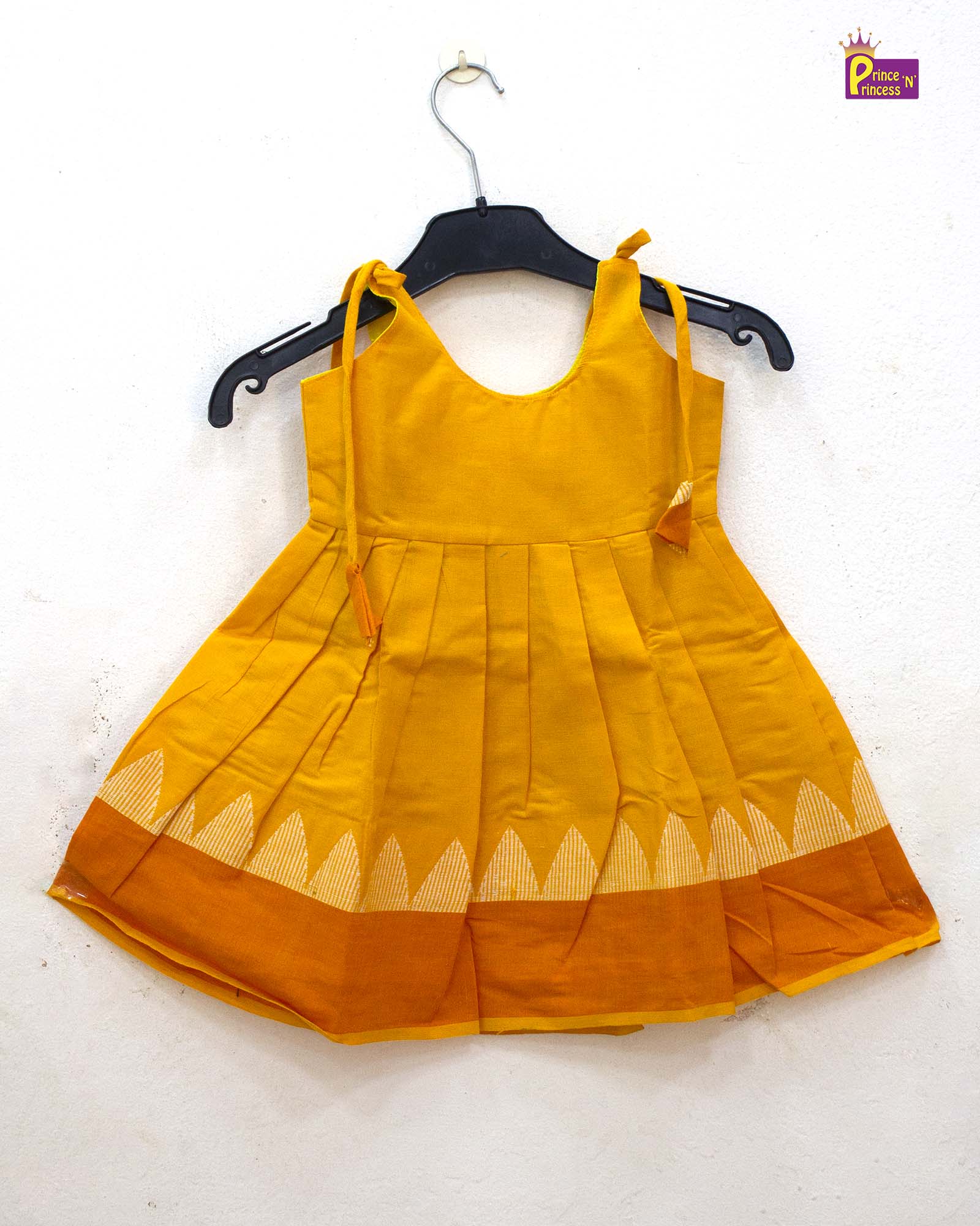 Toddlers Maroon & Blue Raw Silk Pattu Frock LF1471_1