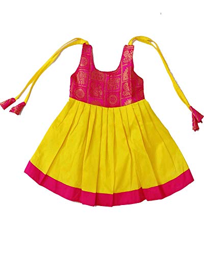 New Born Yellow Pink Lakshana Frock LF206