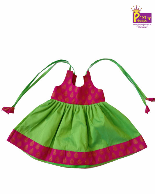 New Born Green Pink Lakshana Frock LF216