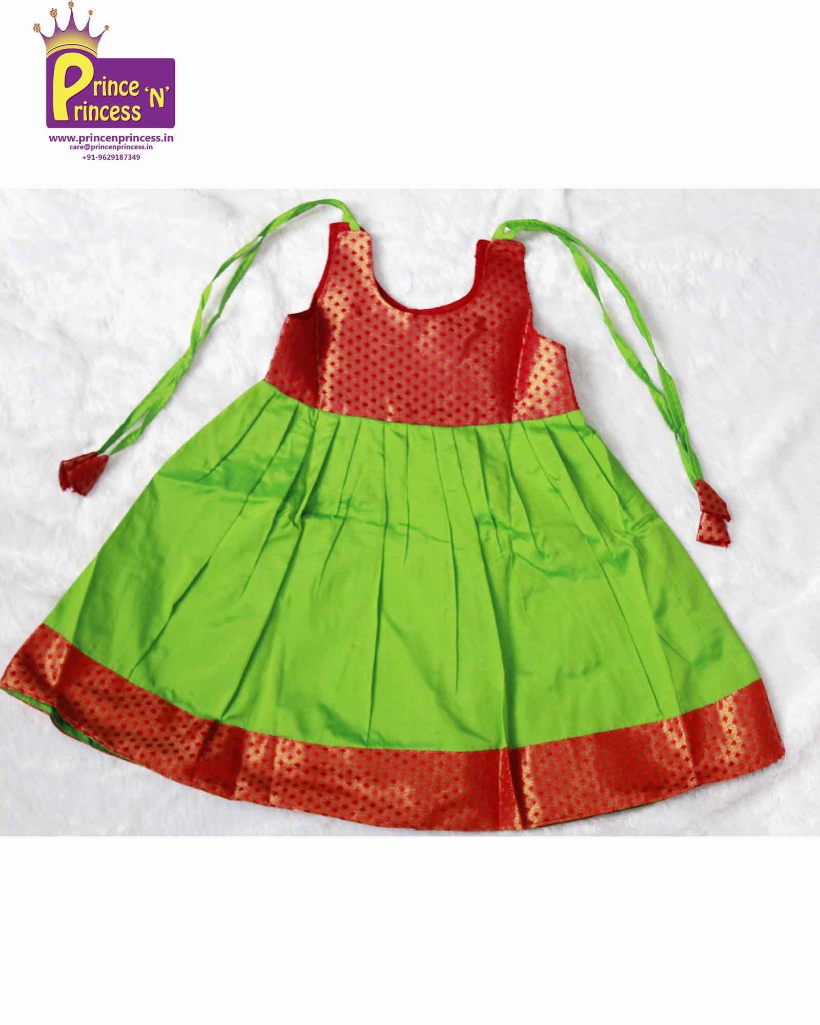 New Born Green Red Lakshana Frock LF275