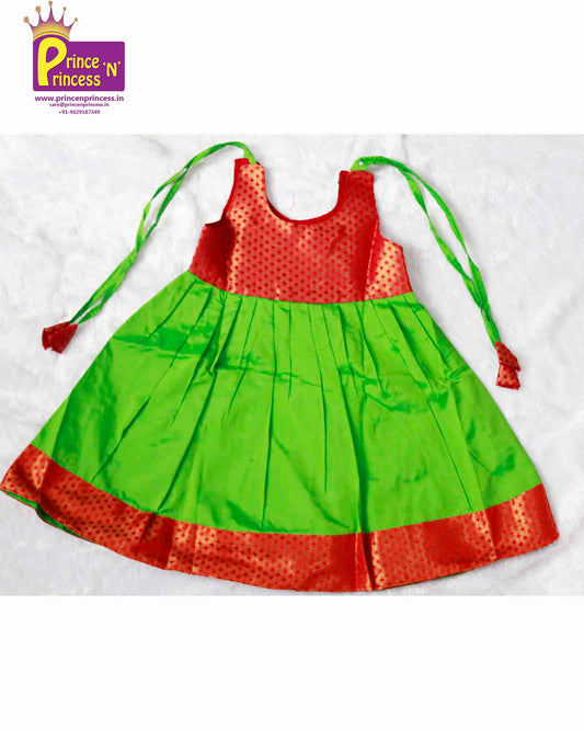 New Born Green Red Lakshana Frock LF275