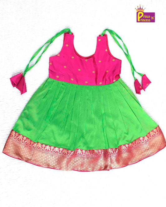 New Born Green Pink Lakshana Frock LF357