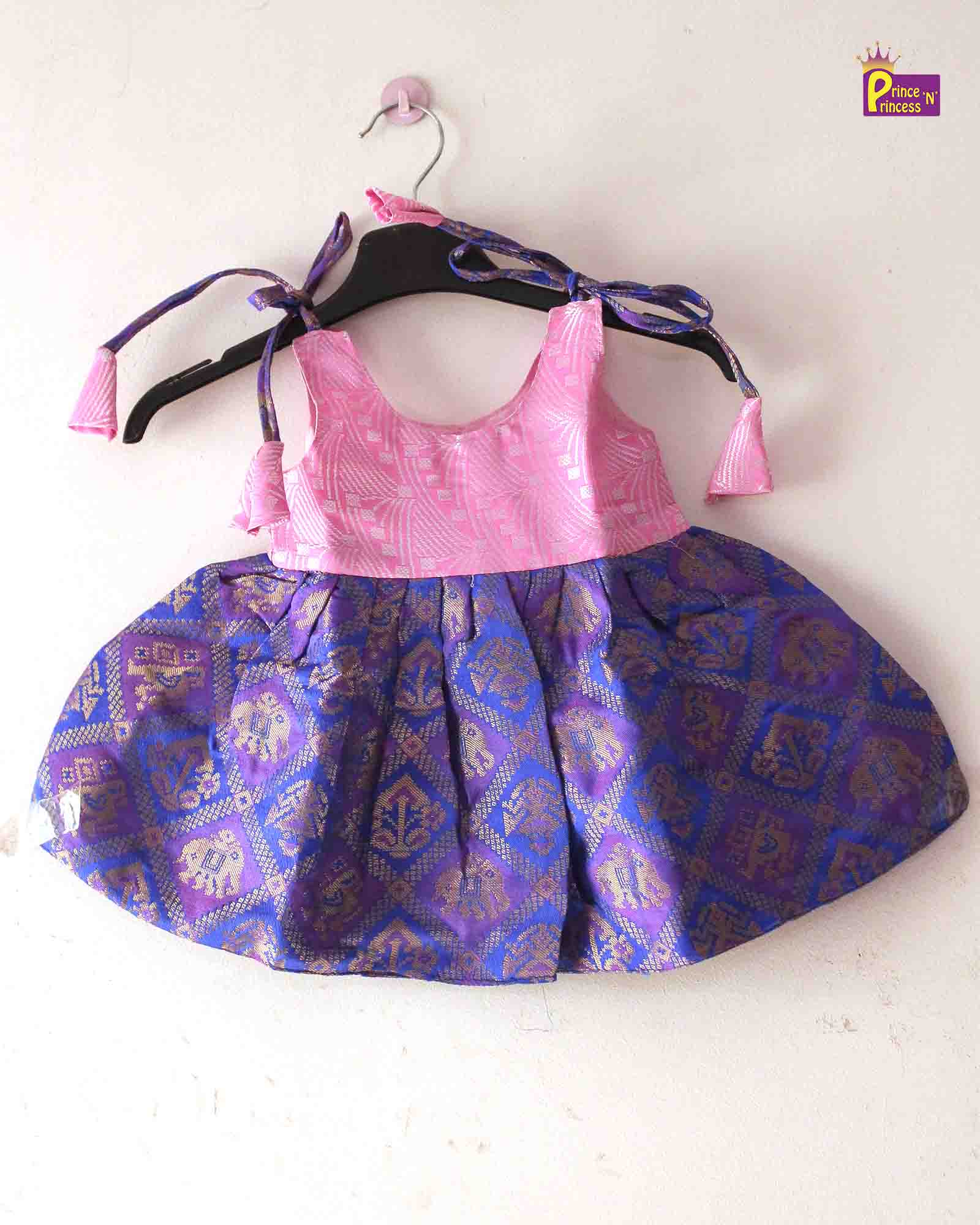 Kids New Born Pink  Silk Frock LF520 Prince N Princess