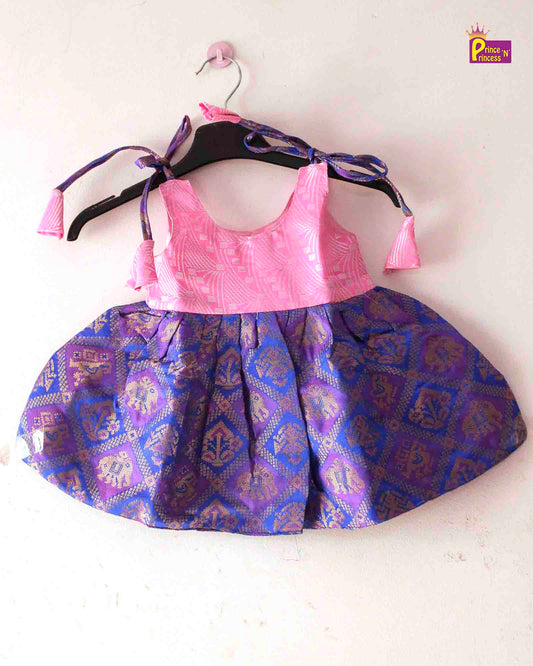 Kids New Born Pink  Silk Frock LF520 Prince N Princess