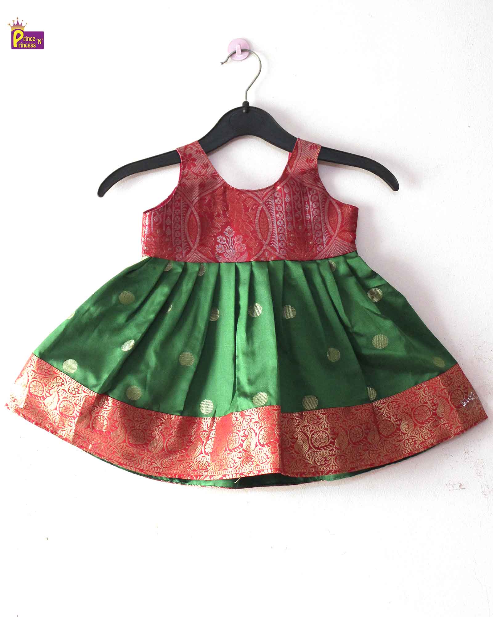 Newborn Golden Tissue Silk Pattu Frock LF1924 main image 1
