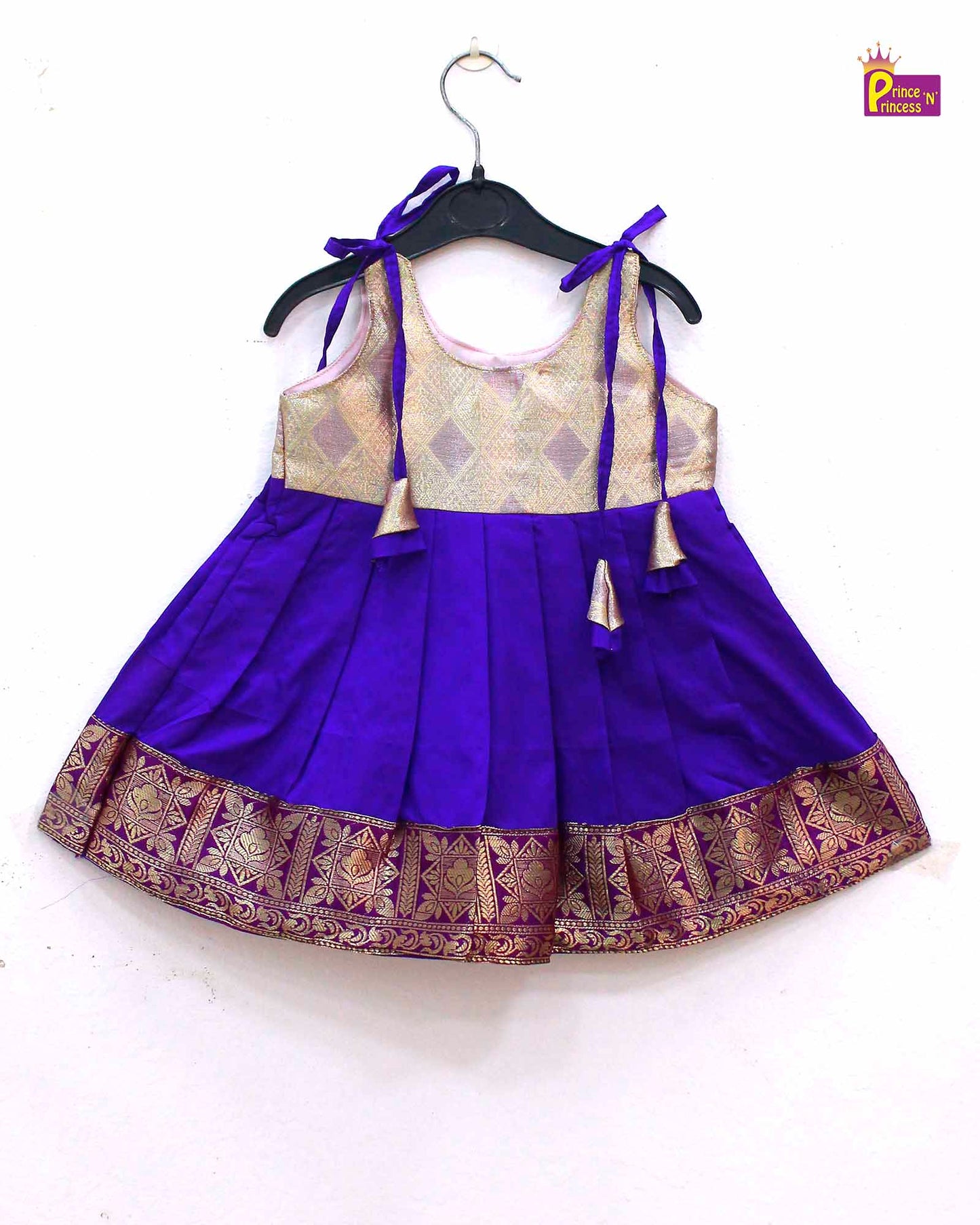 New Born Violet  Raw silk knot Frock LF741