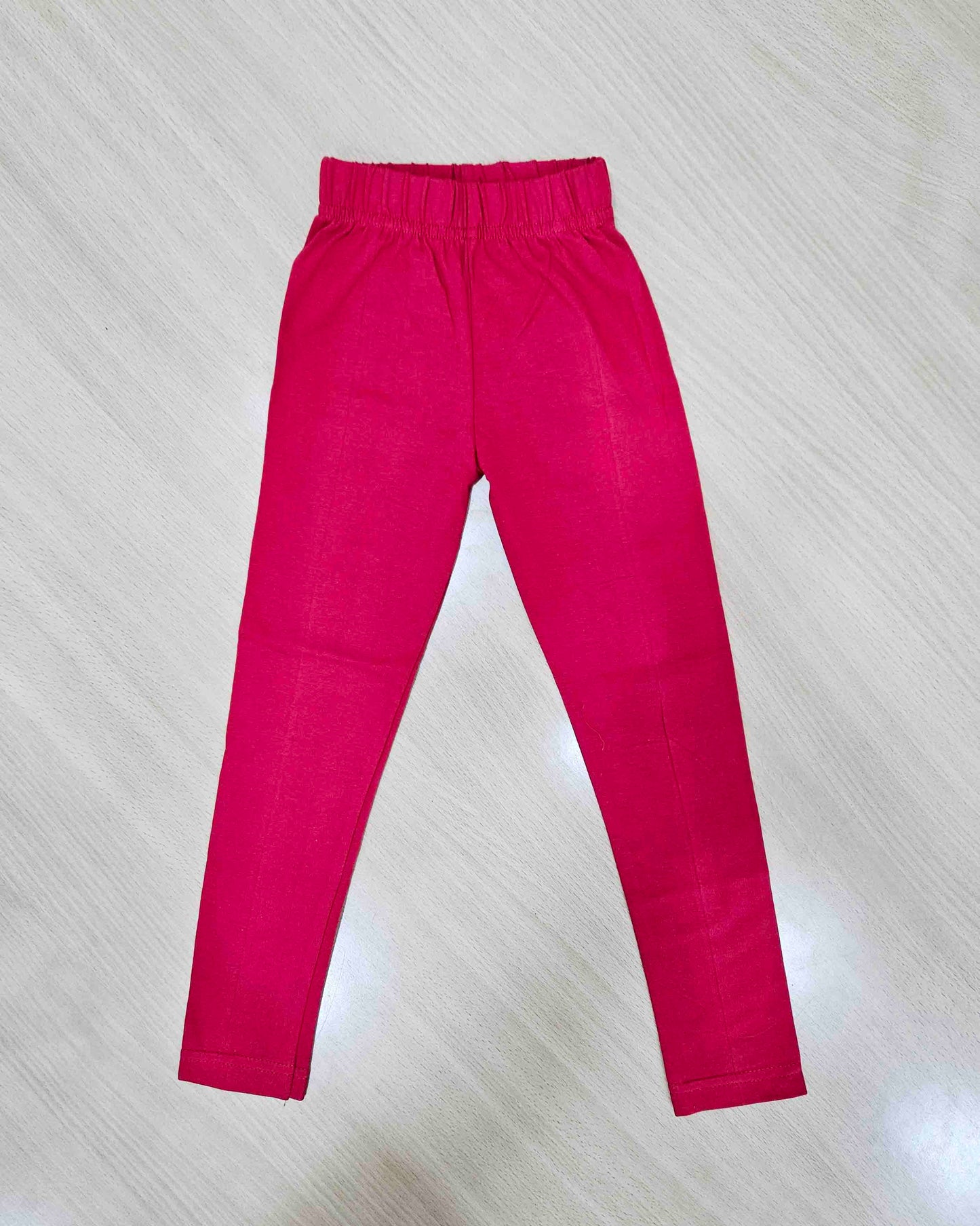 Girls Red Solid Cotton leggings LG007 Prince N Princess