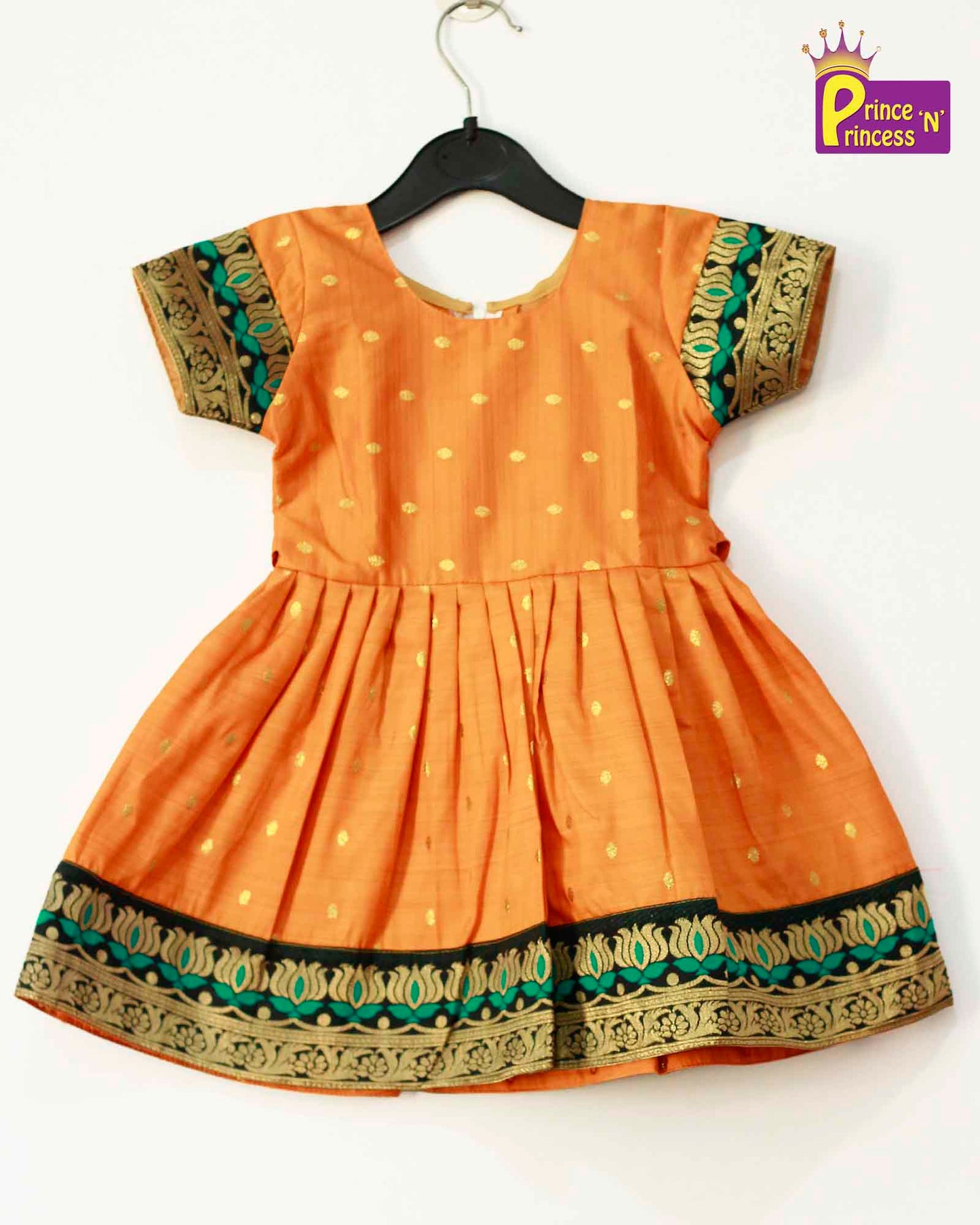 Kids Orange Traditional  Party Frock LTF007