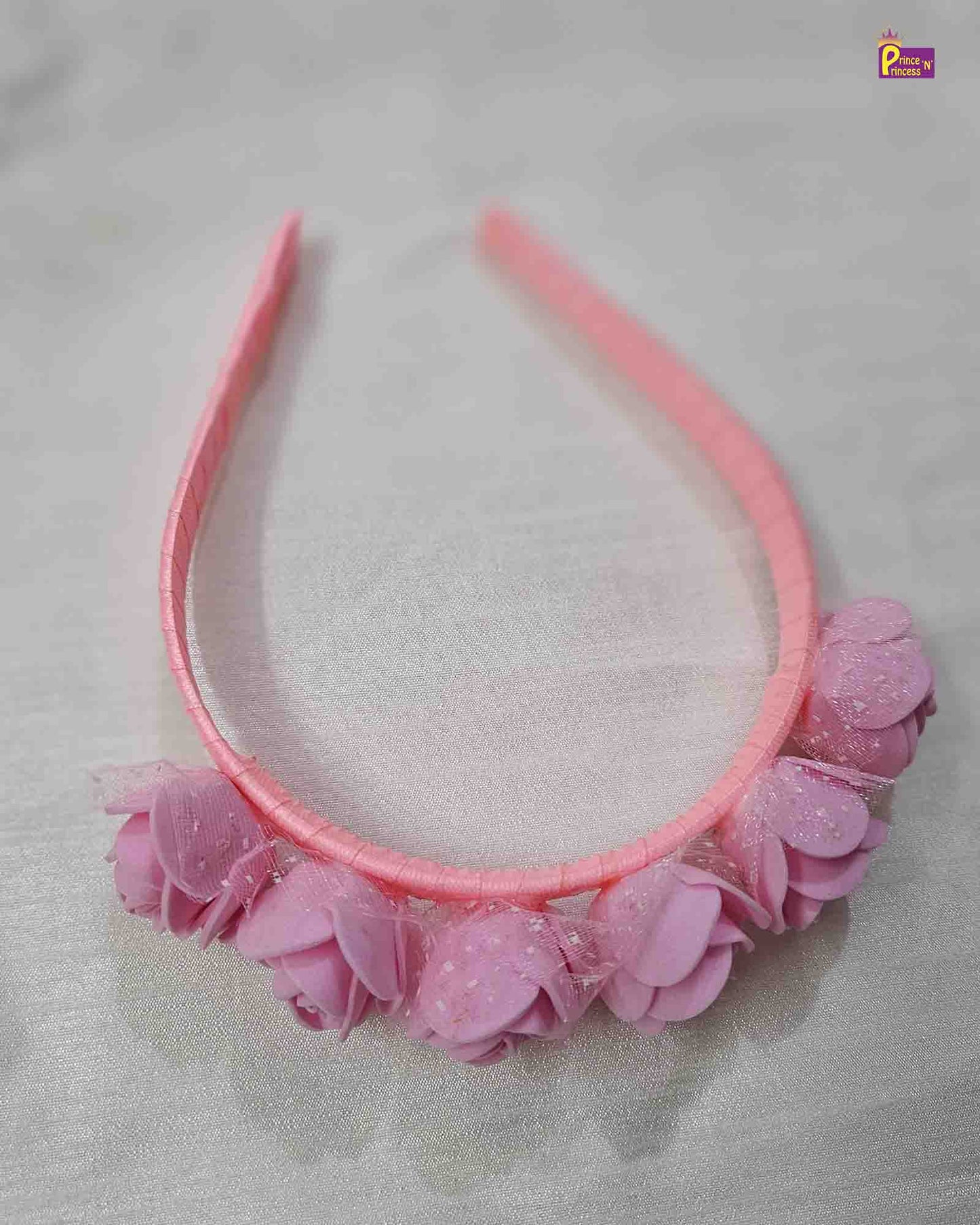 Pink Satin Hair Band with Foam Flow - Prince N Princess 