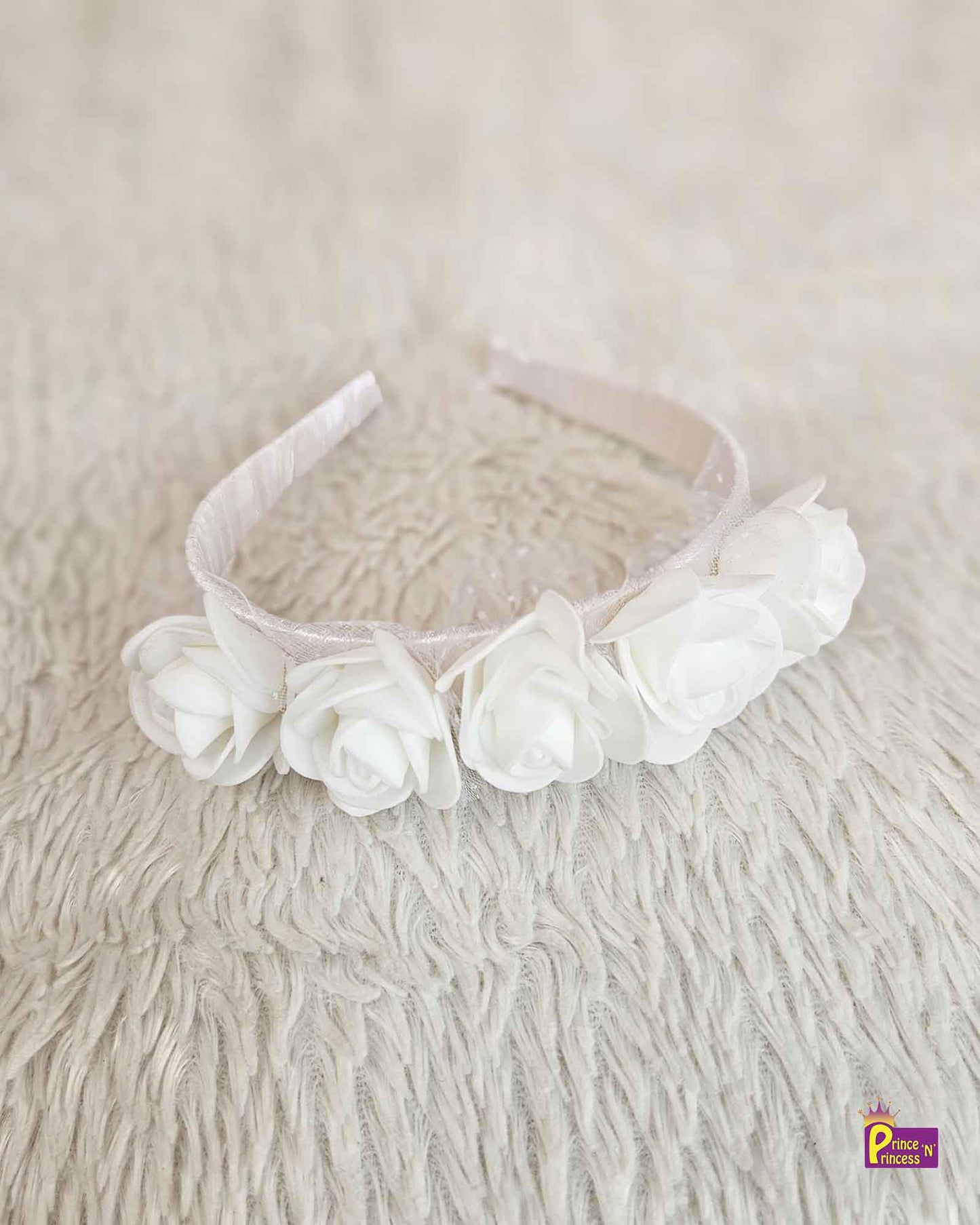 White Satin Hair Band for kids - Prince N Princess 