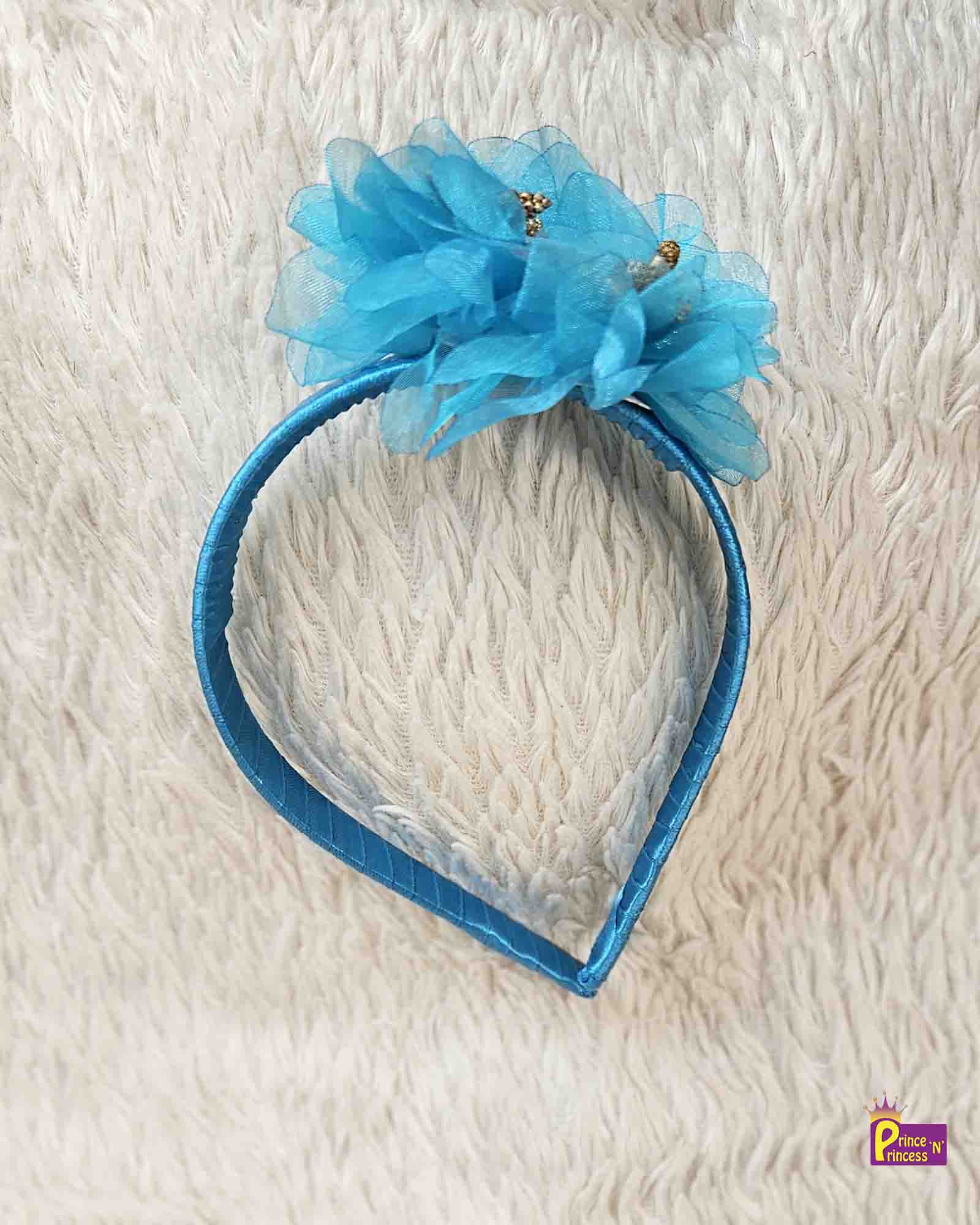 Blue Satin Hair Band with Foam Flow Prince N Princess