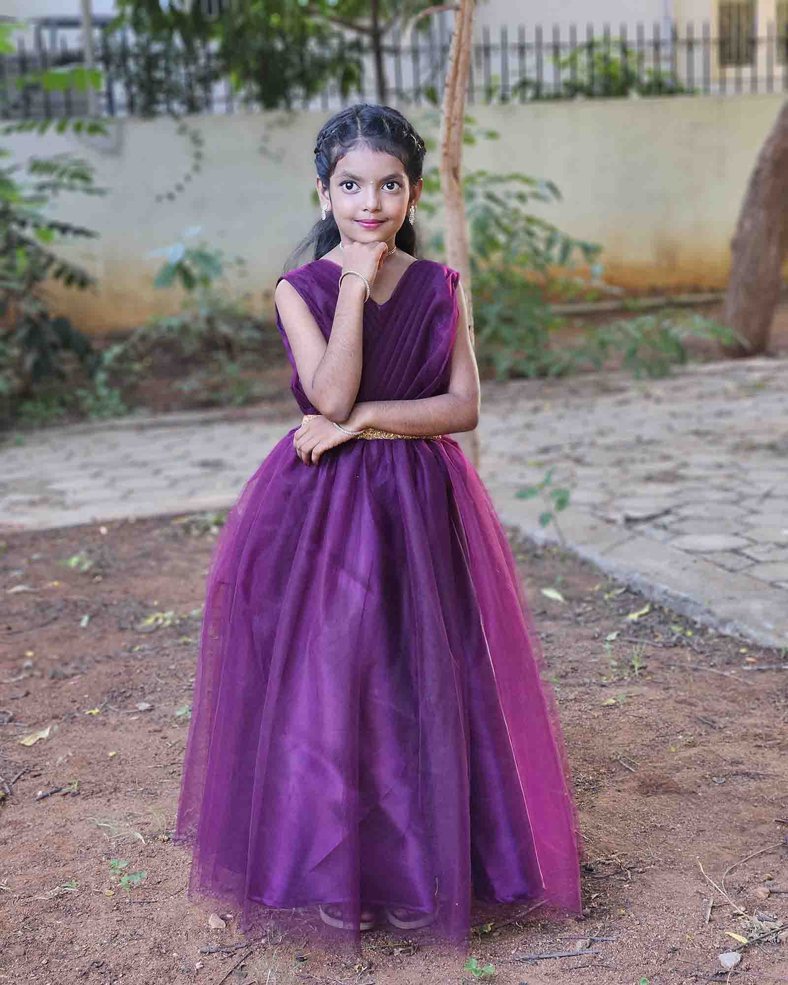 Whine Colour  Kids Birthday Frock  LDF344