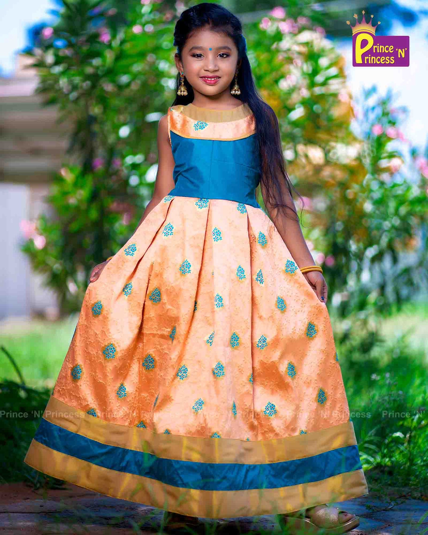 Prince N Princess Rama  Blue Orange Gown PG201