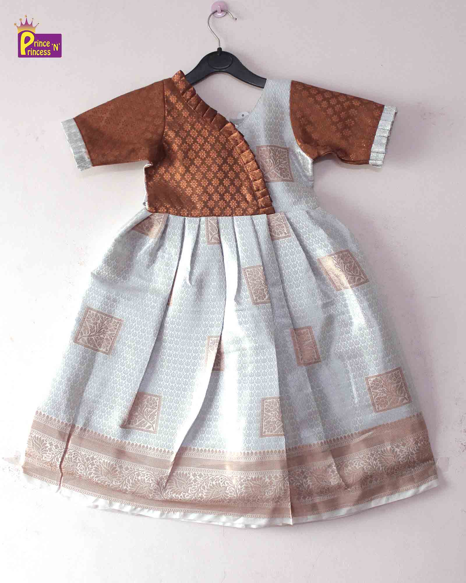 Kids Biege copper Ethnic Party Gown PG410
