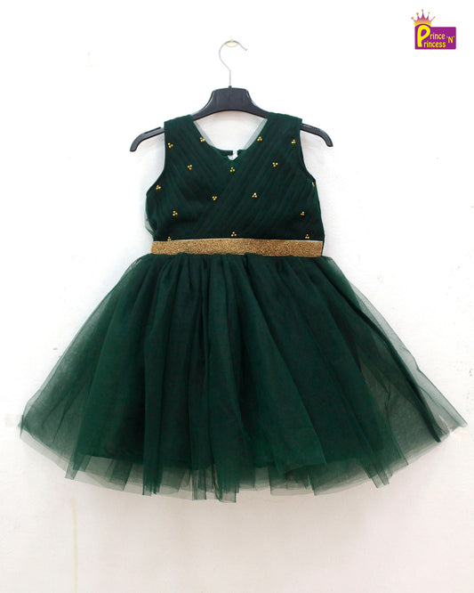 Kids Green Birthday Frock  PG468