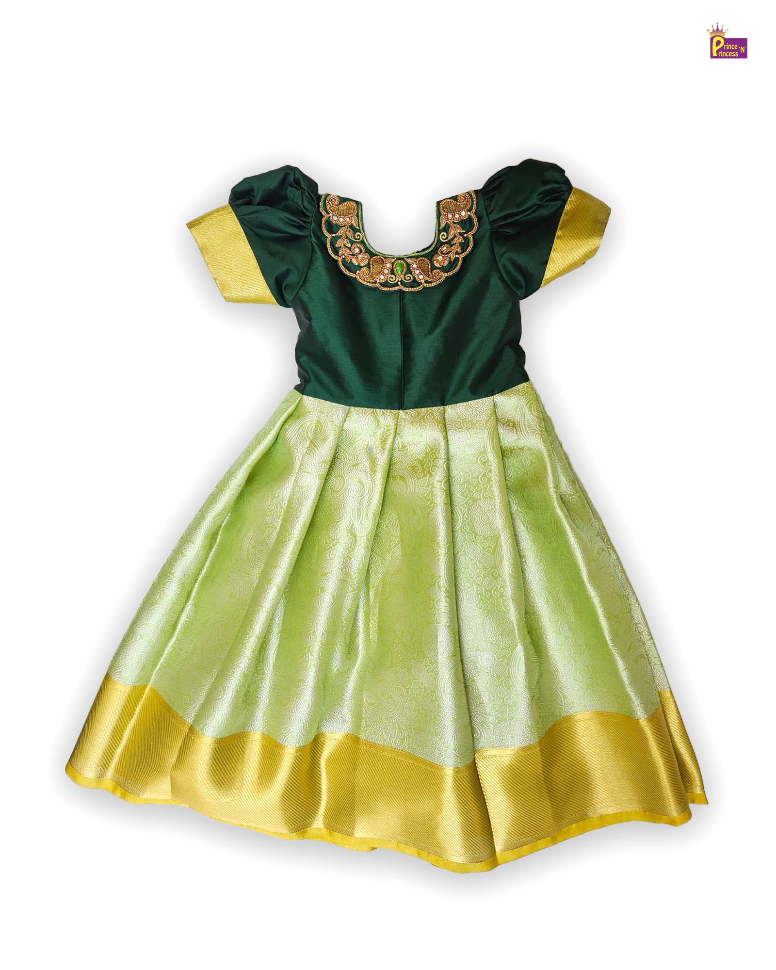 New Kids Green Traditional Gown PG573
