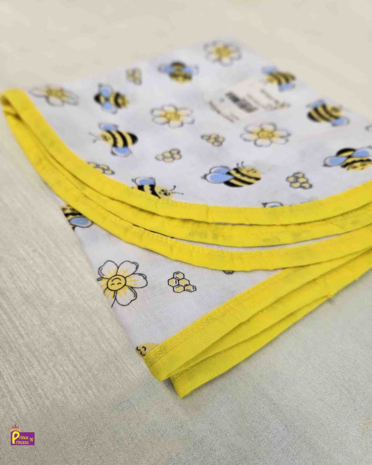 Reversable Yellow white Muslin Cotton Towel PMT001