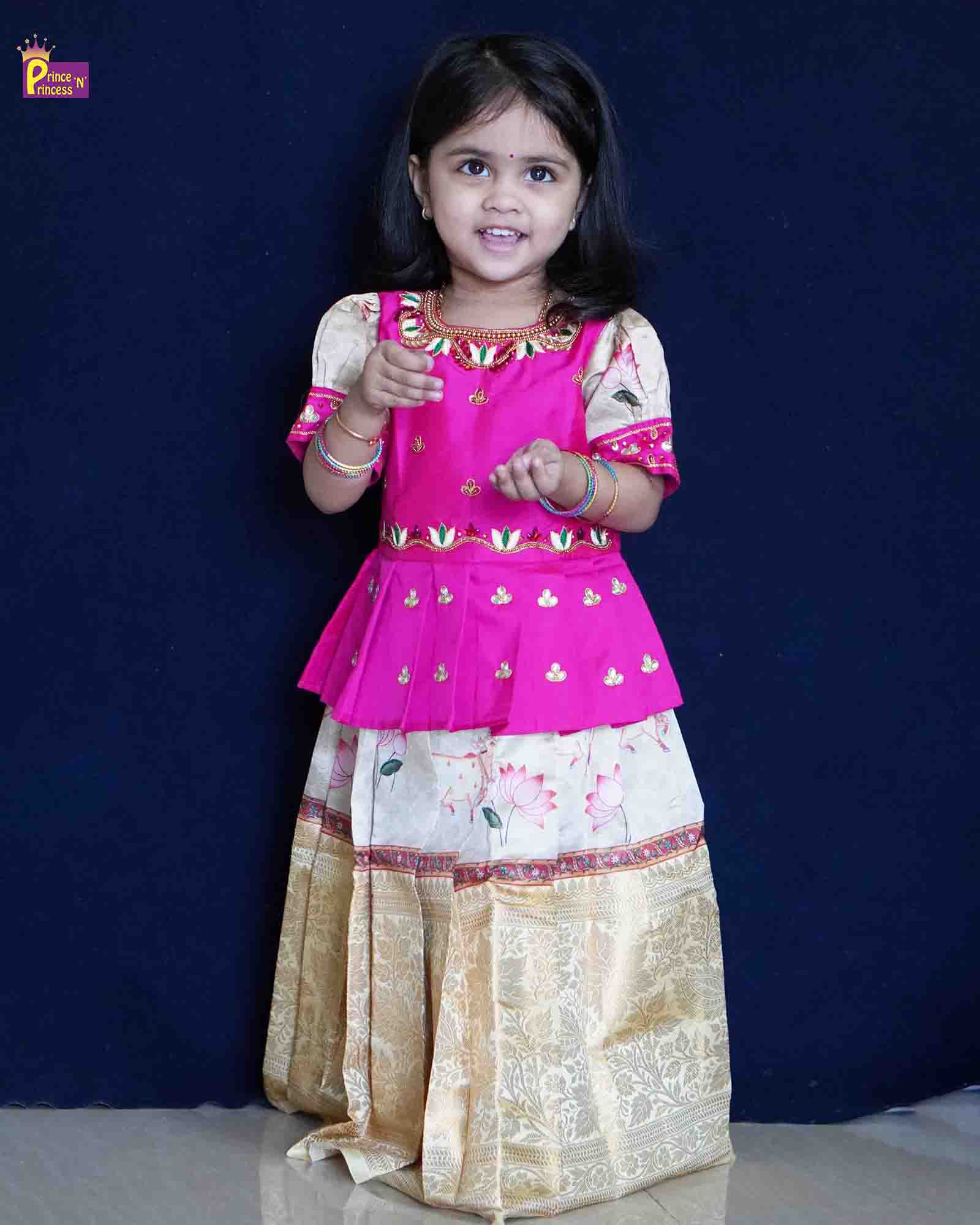 Prince N Princess red Blue  AARI Work pattu Pavadai PPP1247 main image 1