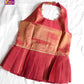 Kids Maroon Halter Neck with Banarasi Silk Skirt Pattu pavadai PPP1257
