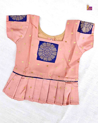 Kids Pink Blue Traditional Pattu Pavadai PPP1220