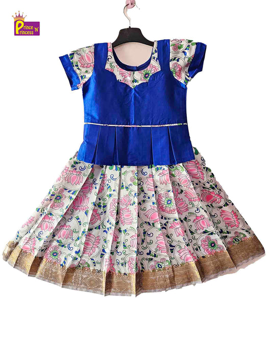 Kids Blue Festival Wear Pattu Pavadai PPP1428 Prince N Princess