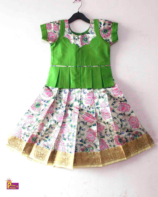 Kids Light Green  Festival Wear PattuPavadai PPP1433 Prince N Princess