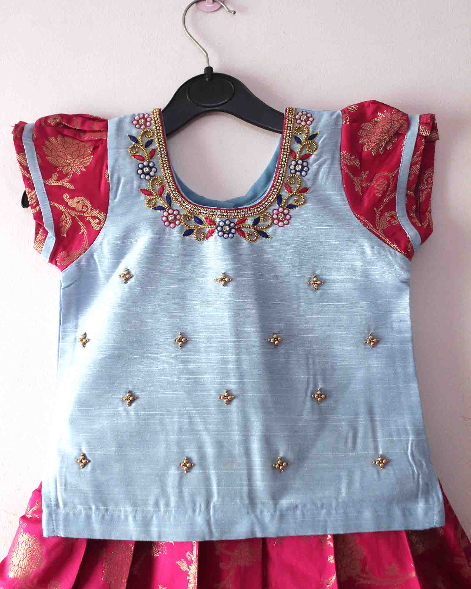 Kids Blue pink  Traditional Pattu pavadai PPP1442 Prince N Princess