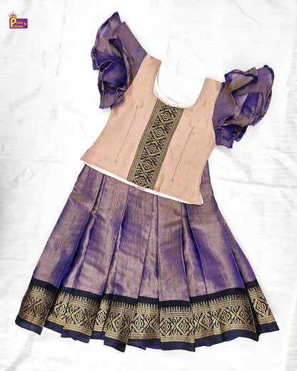 Kids Pink With Purple Traditional Pattupavadai PPP1500 Prince N Princess