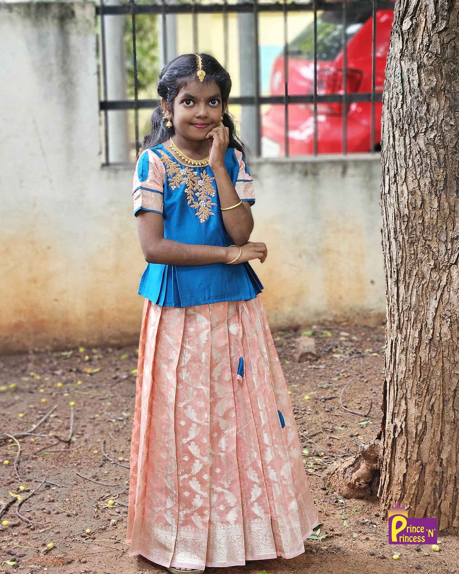 Prince N Princess red Blue  AARI Work pattu Pavadai PPP1247 main image 0