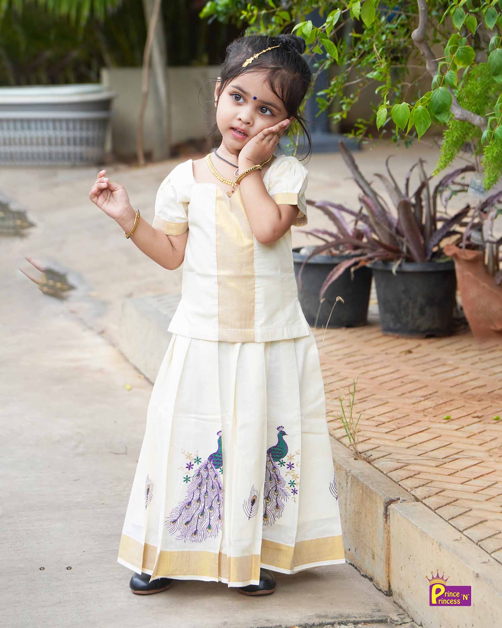 Kids Kerala Kasavu  Traditional Pattu Pavadai PPP1561