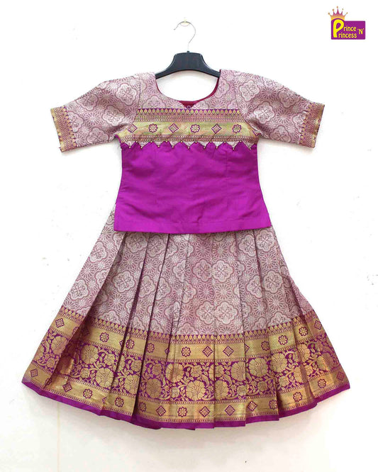 Kids Purple Traditional Pattupavadai PPP1620