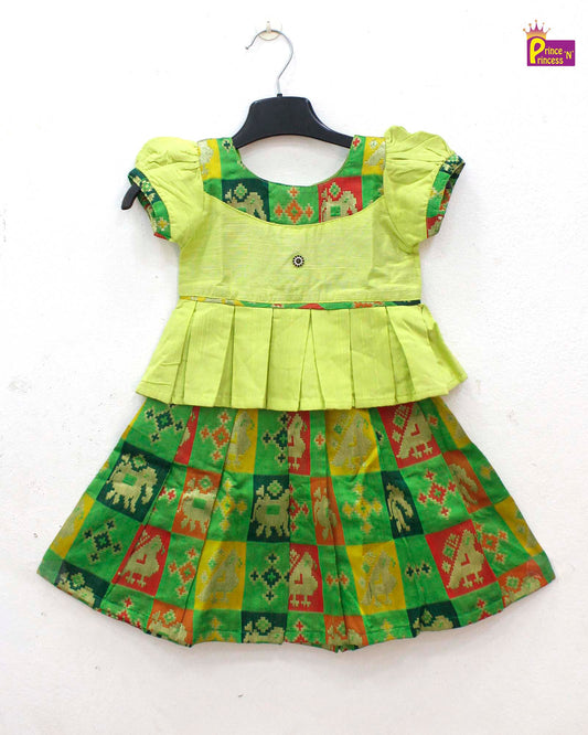 Green And Pistagreen Traditional Pattu Pavadai PPP1631