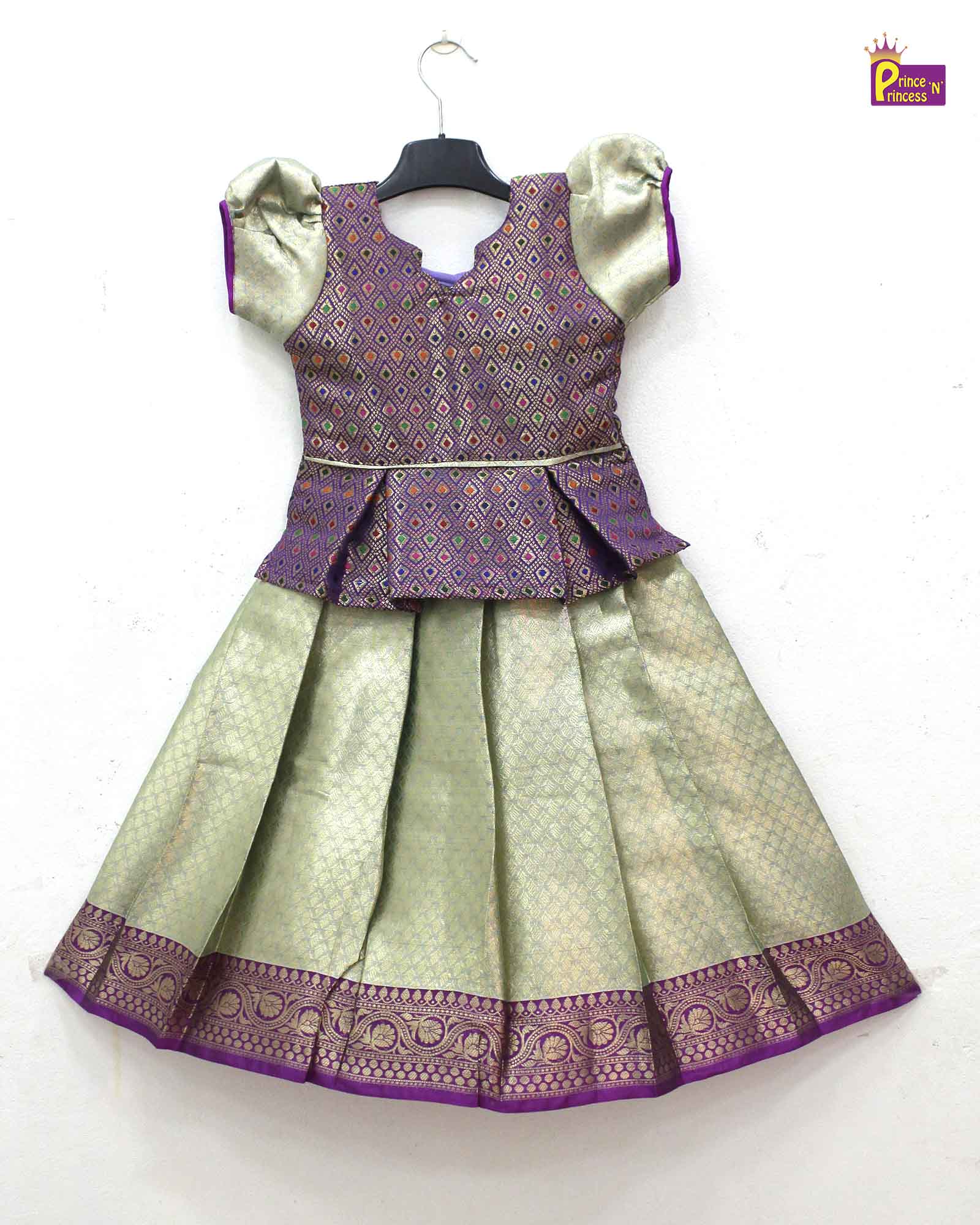 Kids Whine With Off White Designer Pattu Pavadai PPP1733