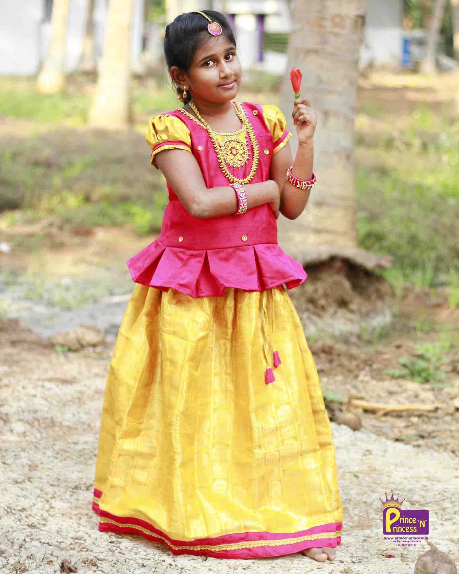 0 to 16 Yrs Size | Pure Silk | Kanchipuram Pattu Pavadai – Avishya.com