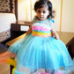 Kids Blue Multicolour Birthday Gown BG138
