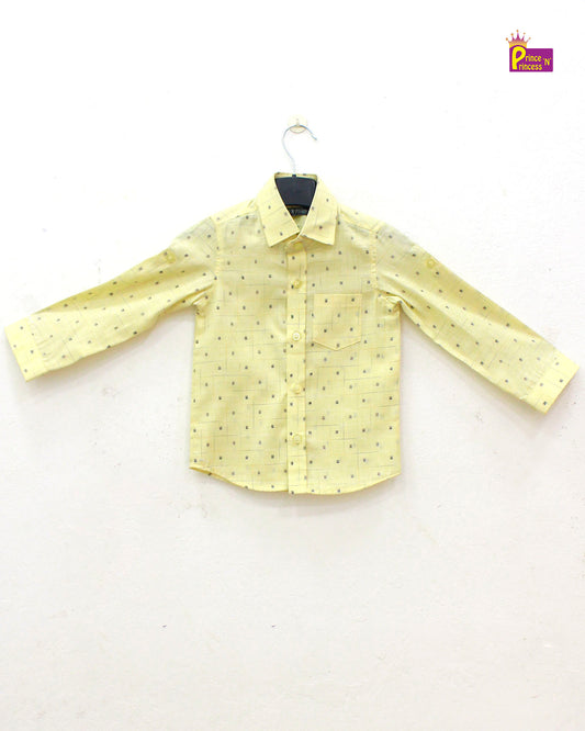 Kids Yellow printed Full sleeve shirt ST014