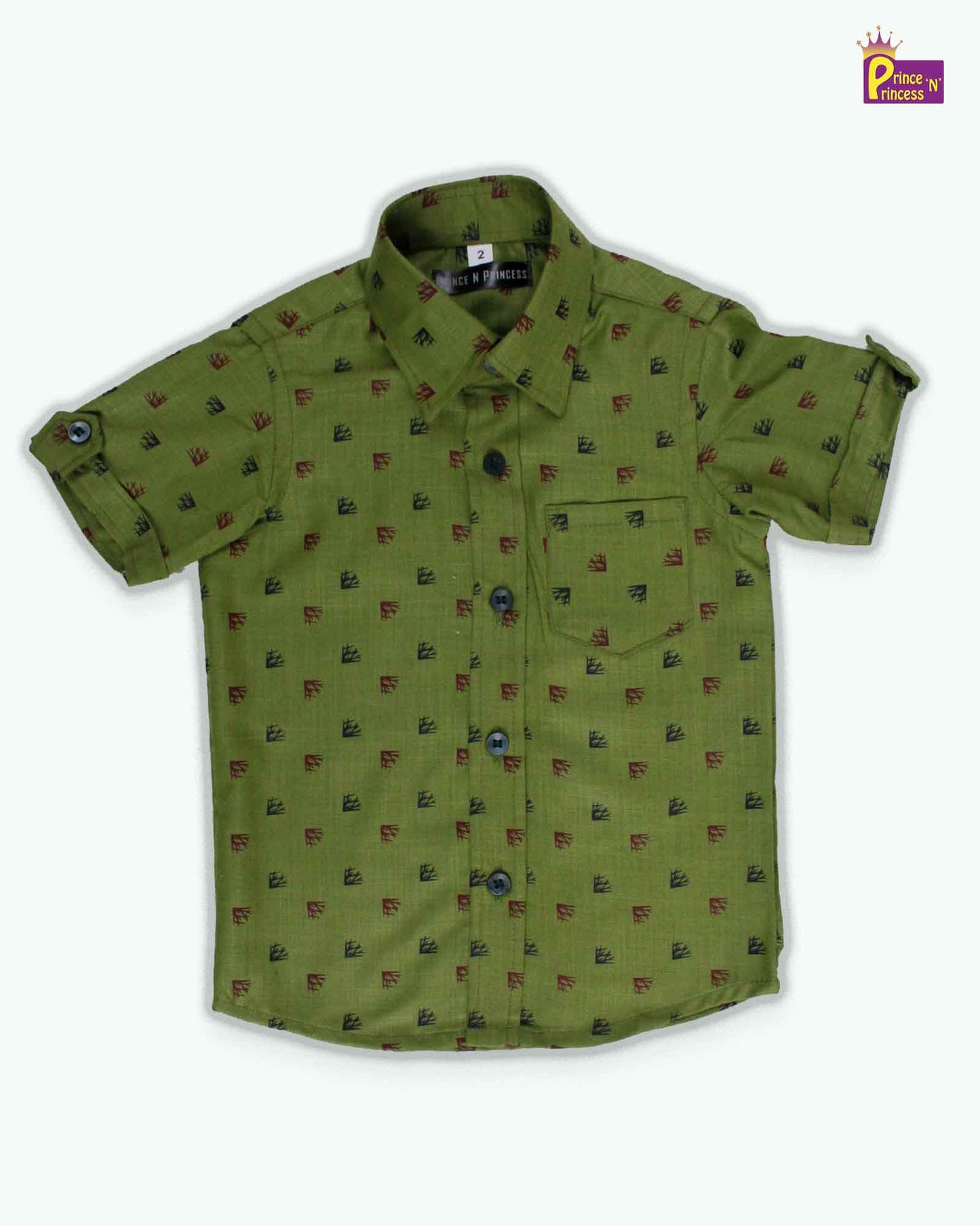 Kids Cotton Green Half Sleeve shirt ST020