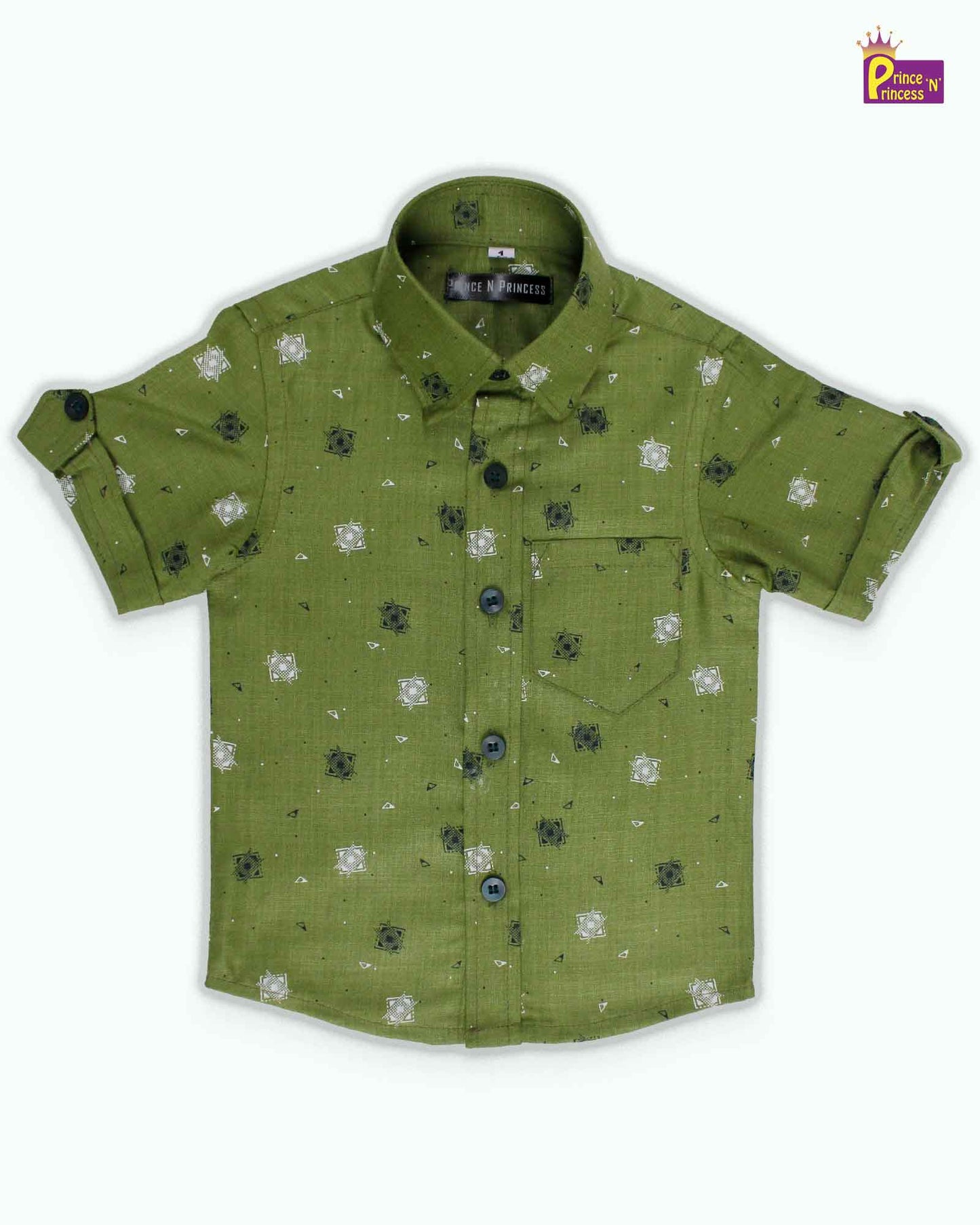 Kids Cotton Green Half Sleeve shirt ST021