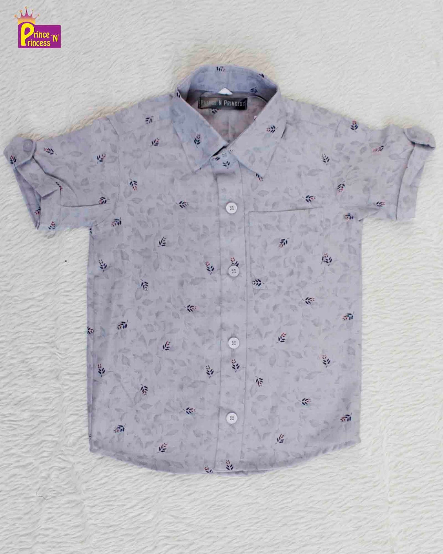 Kids Cotton Grey Half Sleeve shirt ST024