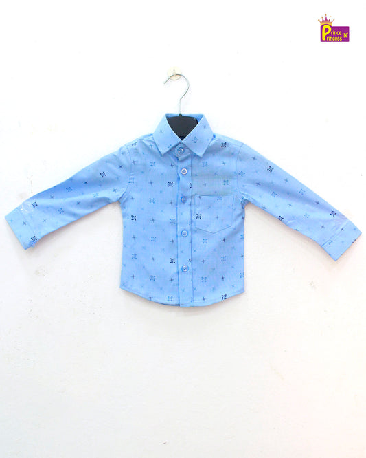 Kids Blue Cotton Shirt ST058